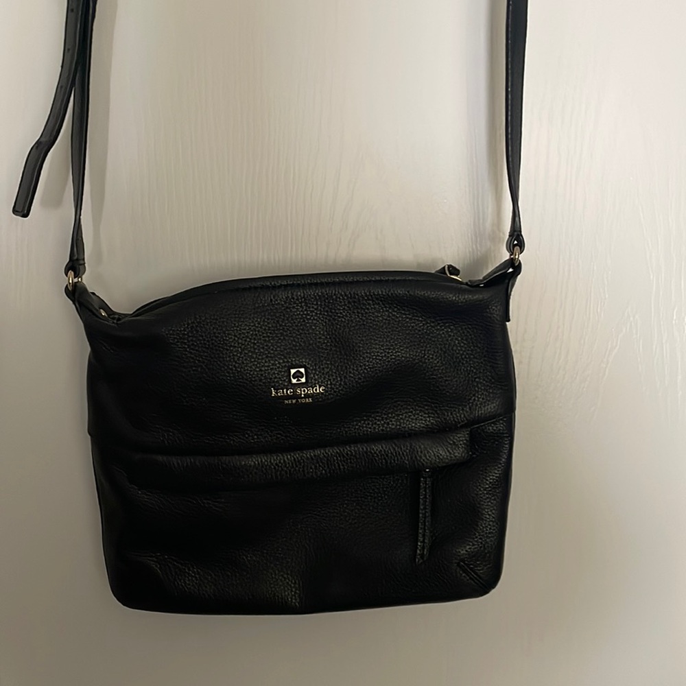 Kate Spade Black Pebble Leather Should Bag